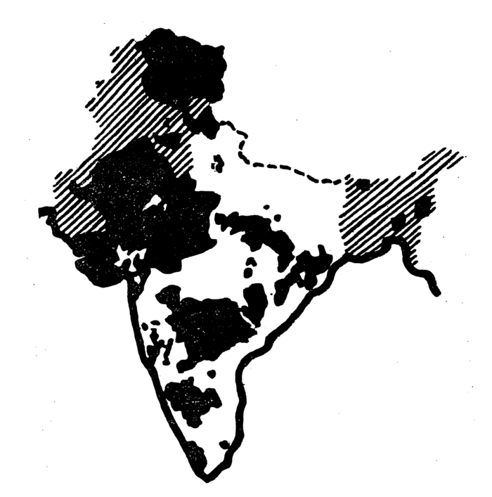 Map of the three Indias of the Coupland scheme.
