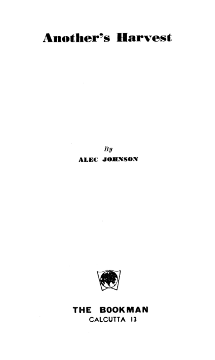 Title page of the book Another's Harvest